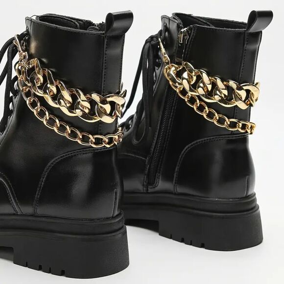 Gold Chain Boot Anklet – Edgy Statement Shoe Accessory for Boots & Heels - Picture 4 of 8